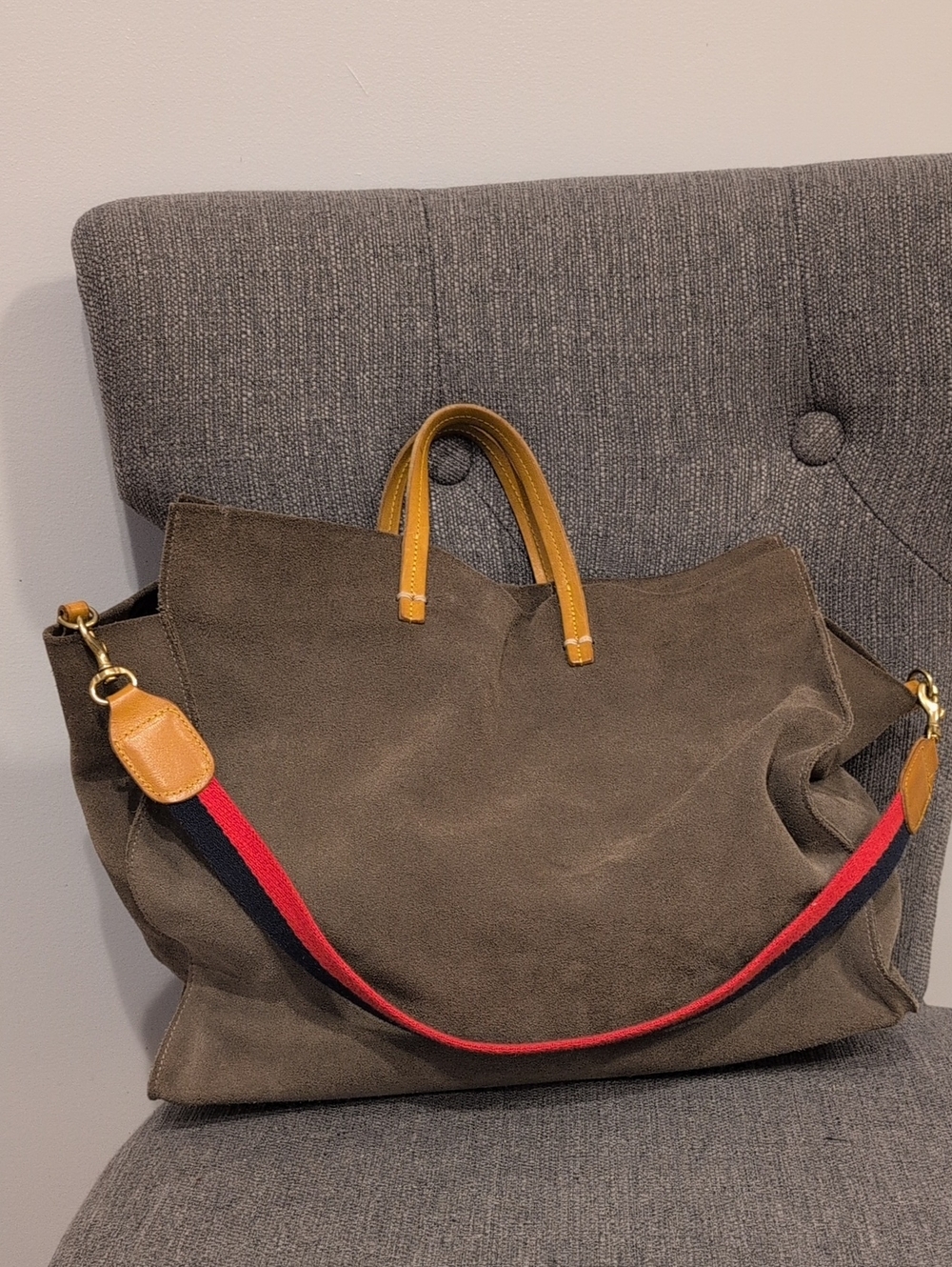 Clare V. Suede Simple Tote In Grey Taupe